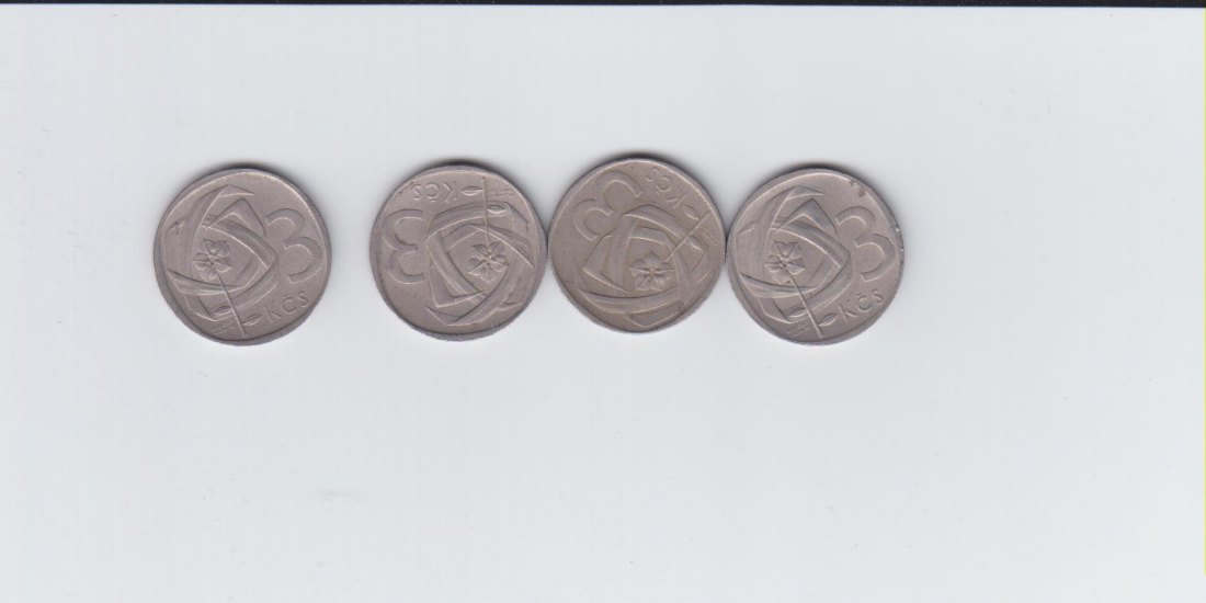  Tschechoslowakei 3 Kronenmuenzen 1965, 66, 68, 69 komplett in ss   