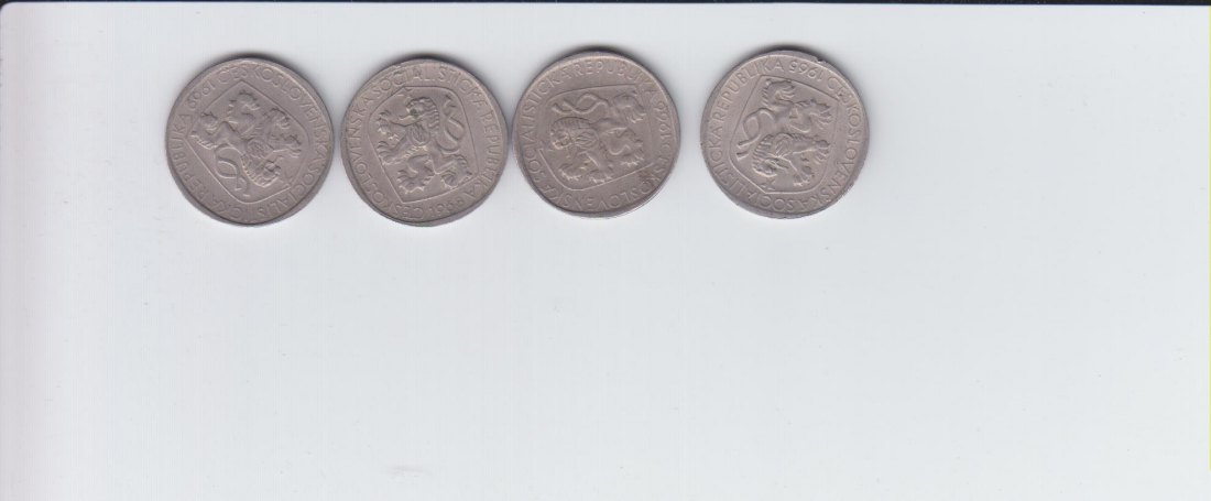  Tschechoslowakei 3 Kronenmuenzen 1965, 66, 68, 69 komplett in ss   