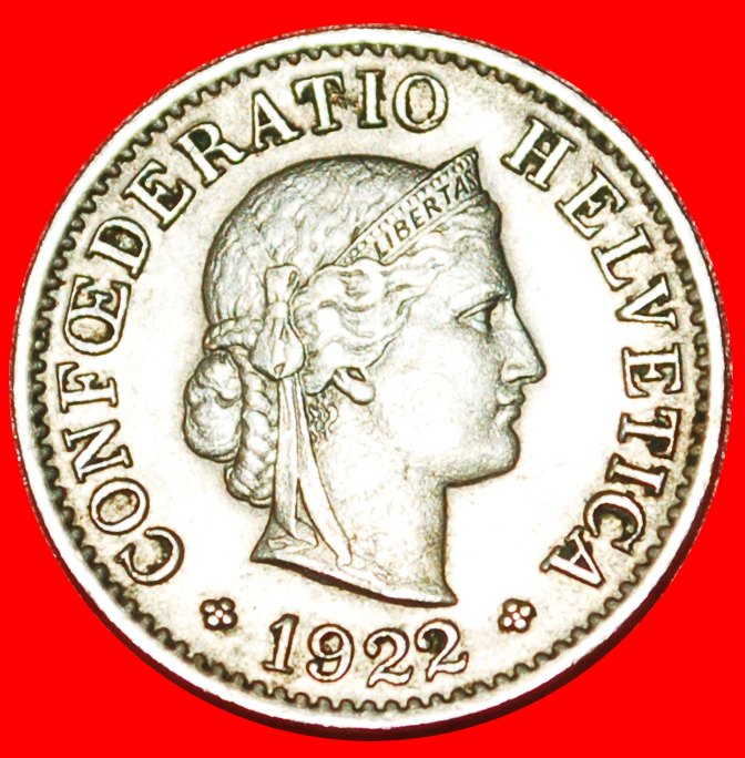  * LIBERTY (1879-2022): SWITZERLAND ★ 5 RAPPEN 1922B! ERROR! DIES 1+A!★LOW START★ NO RESERVE!   