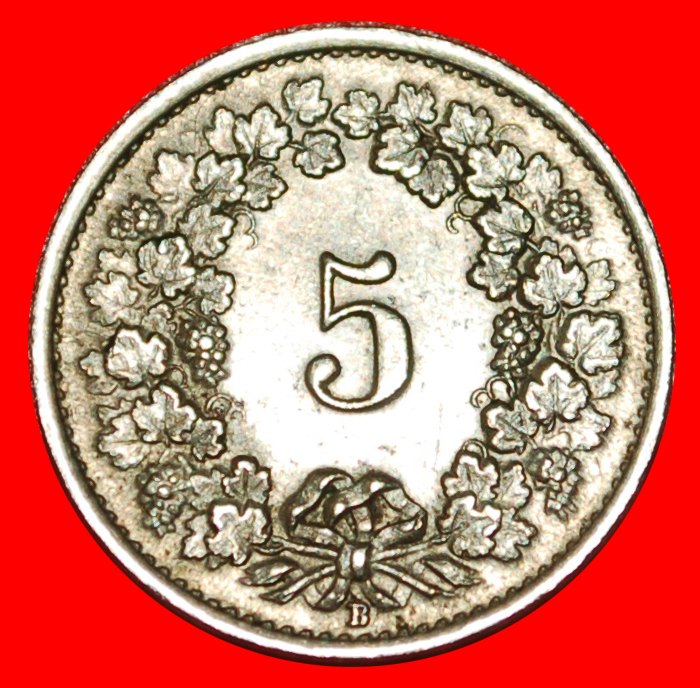  * LIBERTY (1879-2022): SWITZERLAND ★ 5 RAPPEN 1922B! ERROR! DIES 1+A!★LOW START★ NO RESERVE!   