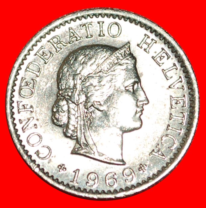 * LIBERTY (1879-2022): SWITZERLAND ★ 5 RAPPEN 1969B MINT LUSTRE! DIES 1+B!★LOW START★ NO RESERVE!