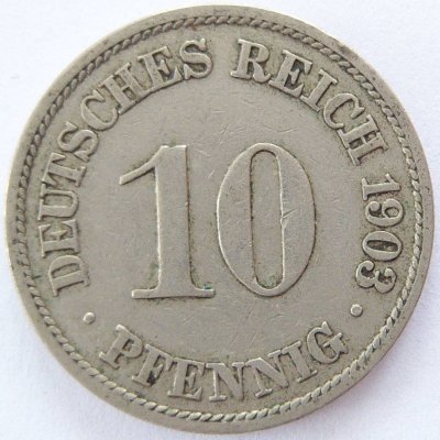  Deutsches Reich 10 Pfennig 1903 A K-N ss   