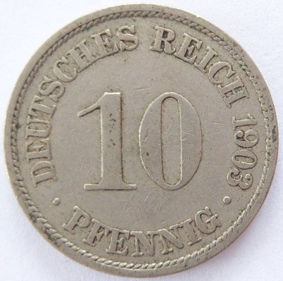  Deutsches Reich 10 Pfennig 1903 A K-N ss   