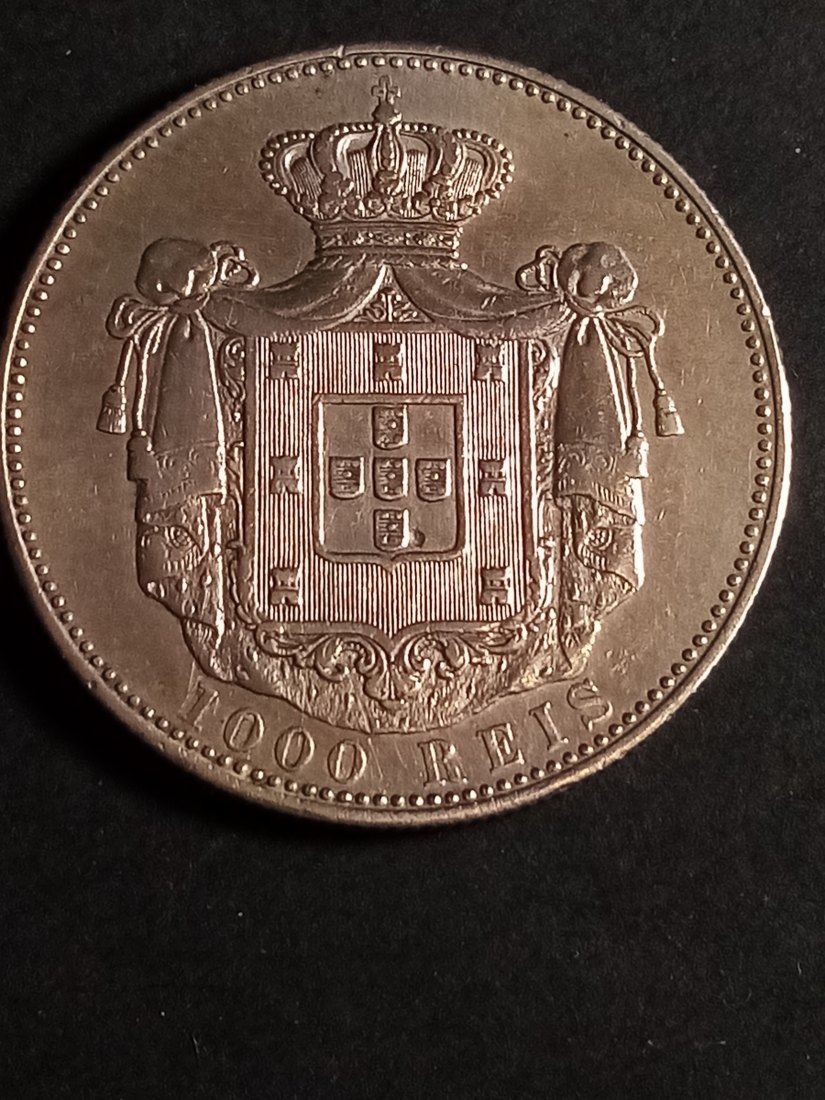  Portugal - 1000 Reis 1899 Silber   