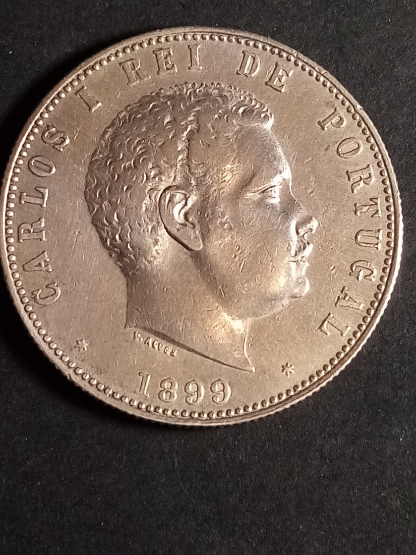  Portugal - 1000 Reis 1899 Silber   
