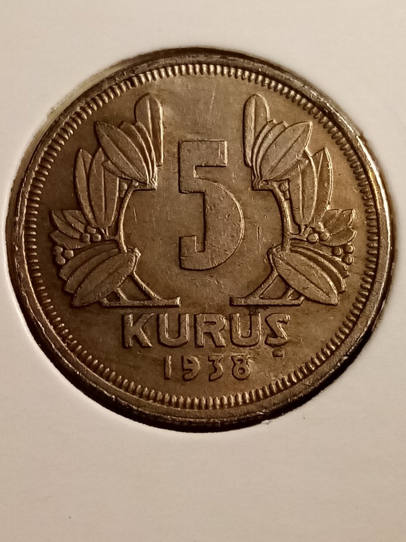  Turkey - 5 Kurus 1938   