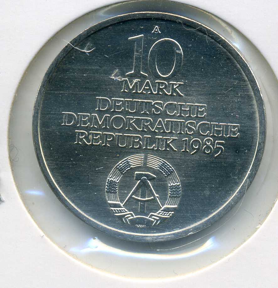  10 Mark 1985 Humboldt Uni stempelglanz Toppstück   