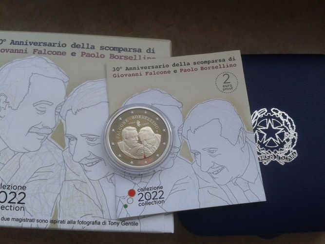  Original 2 euro 2022 PP Italien Falcone und Borselino Falcone e Borselino   