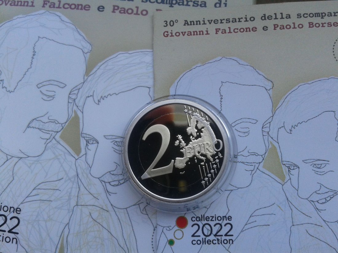  Original 2 euro 2022 PP Italien Falcone und Borselino Falcone e Borselino   