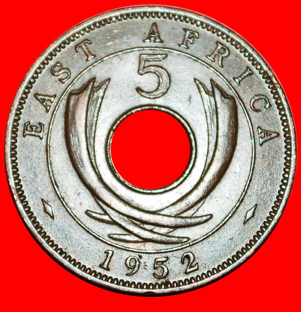  * GREAT BRITAIN (1949-1952): EAST AFRICA ★ 5 CENTS 1952! GEORGE VI 1937-1952★LOW START ★ NO RESERVE!   