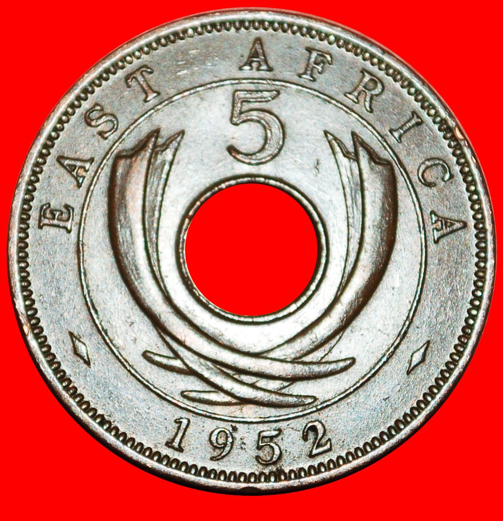  * GROSSBRITANNIEN (1949-1952): OSTAFRIKA ★ 5 CENTS 1952! GEORG VI. (1937-1952) OHNE VORBEHALT!   