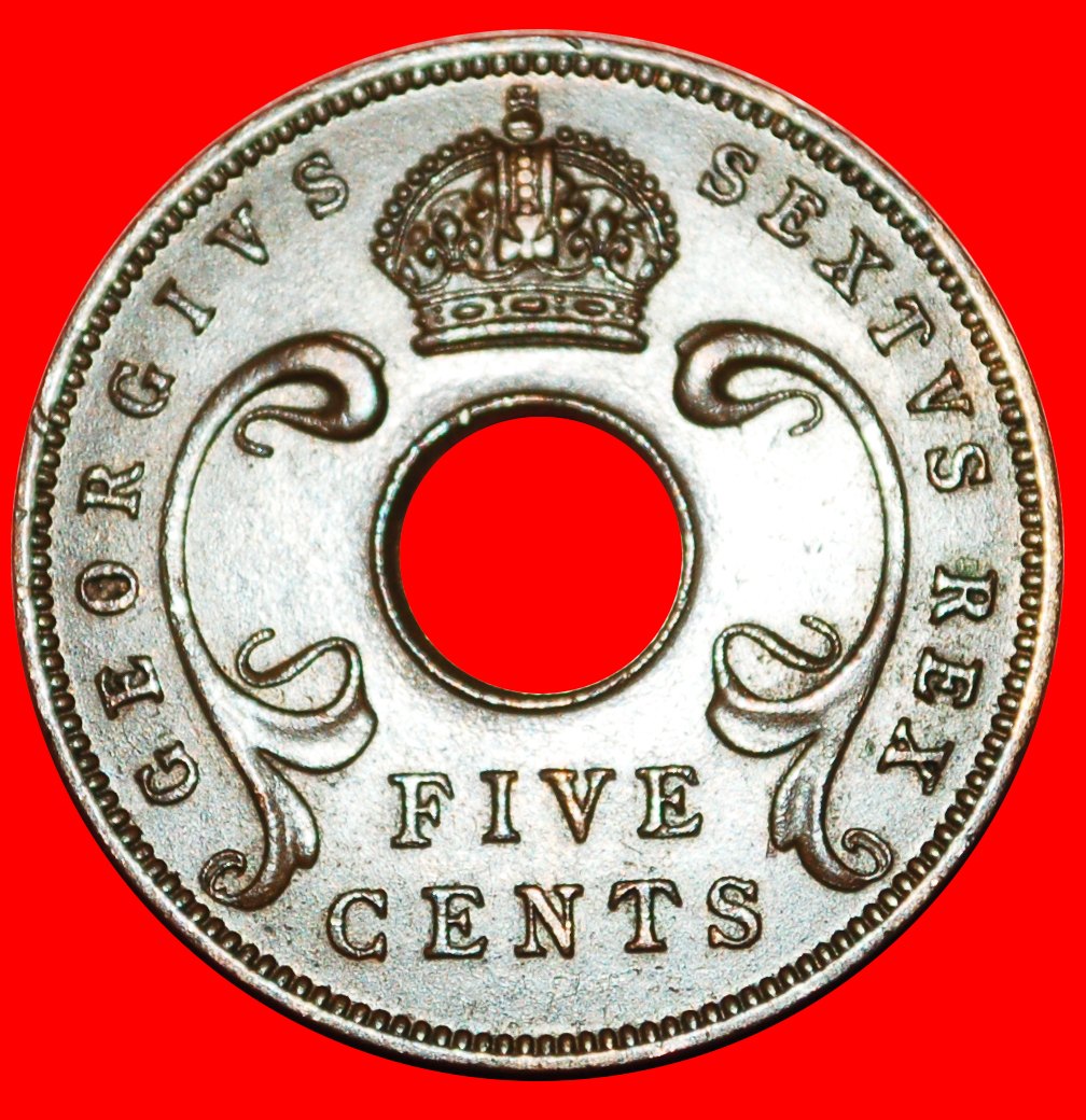  * GREAT BRITAIN (1949-1952): EAST AFRICA ★ 5 CENTS 1952! GEORGE VI 1937-1952★LOW START ★ NO RESERVE!   