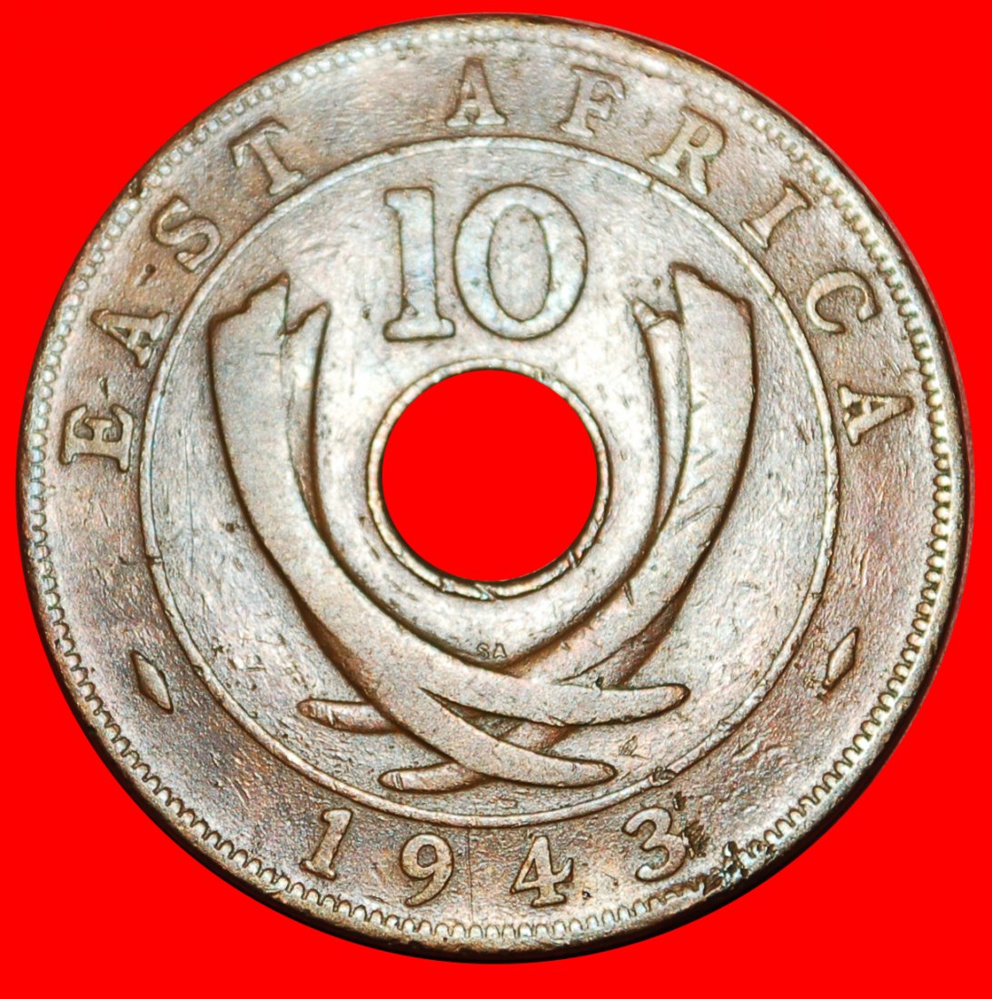  * SÜDAFRIKA: OSTAFRIKA ★ 10 CENTS 1943SA! GEORG VI. (1937-1952) KRIEGSZEIT 1939-1945 OHNE VORBEHALT!   