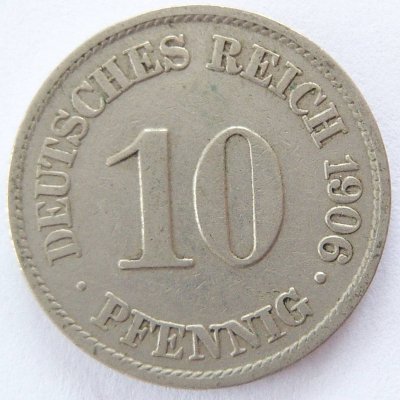  Deutsches Reich 10 Pfennig 1906 A K-N ss   