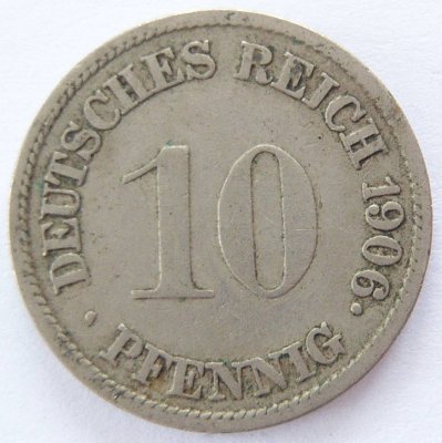  Deutsches Reich 10 Pfennig 1906 G K-N ss   