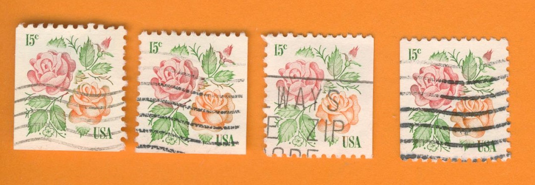  USA 1978 kompl.Satz Rosen Mi.1354 4 verschiedene gest.   