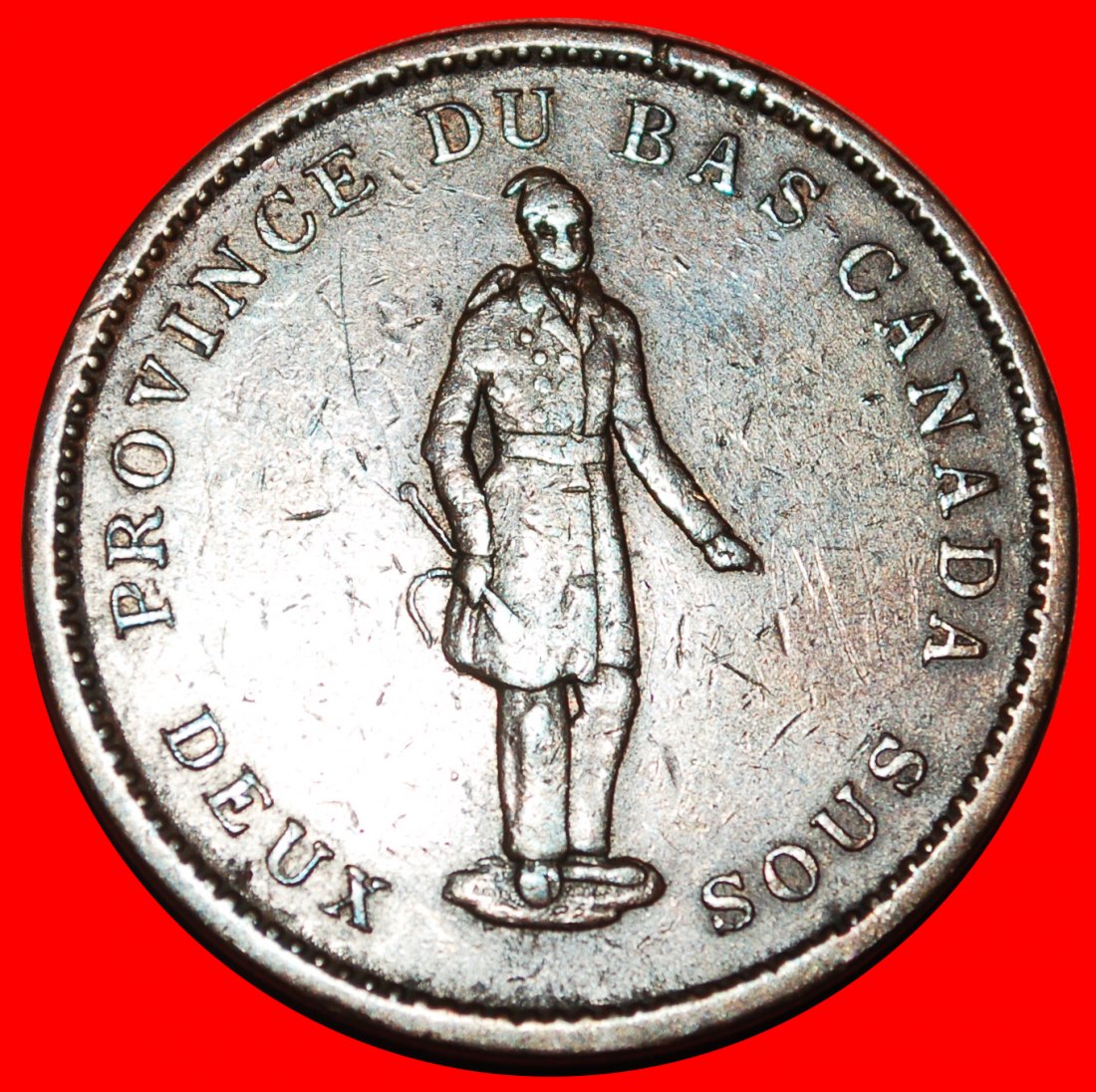  * BIBER: NIEDERKANADA PROVINTZ von KANADA★ QUEBEC 2 SOU - 1 PENNY 1852! UNGEWÖHNLICH★OHNE VORBEHALT!   