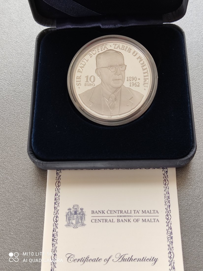  10 Euro Silber in proof Malta 2013 <i>Sir Paul Boffa</i>, Aufl. nur rare 2.500 Ex.   