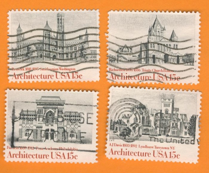  USA 1980 kompl.Satz Amerikanische Architektur Mi.1445 - 1448 kompl.gest.   