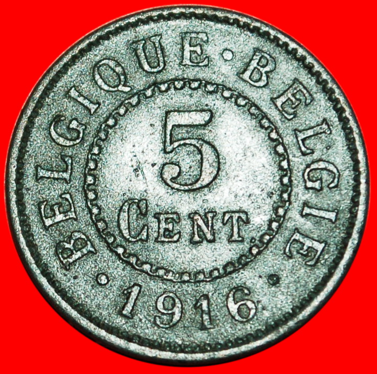  * BESETZUNG von DEUTSCHLAND: BELGIEN ★ 5 CENTIMES 1916! KRIEGSZEIT (1914-1920) ★OHNE VORBEHALT   