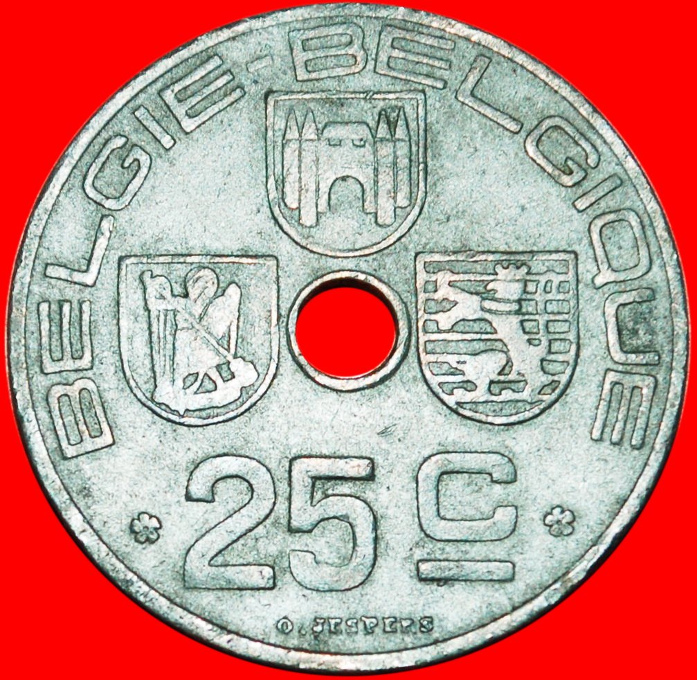  * BESETZUNG von DEUTSCHLAND: BELGIEN ★ 25 CENTIMES 1942 BELGIE-BELGIQUE! LEOPOLD III.★OHNE VORBEHALT   