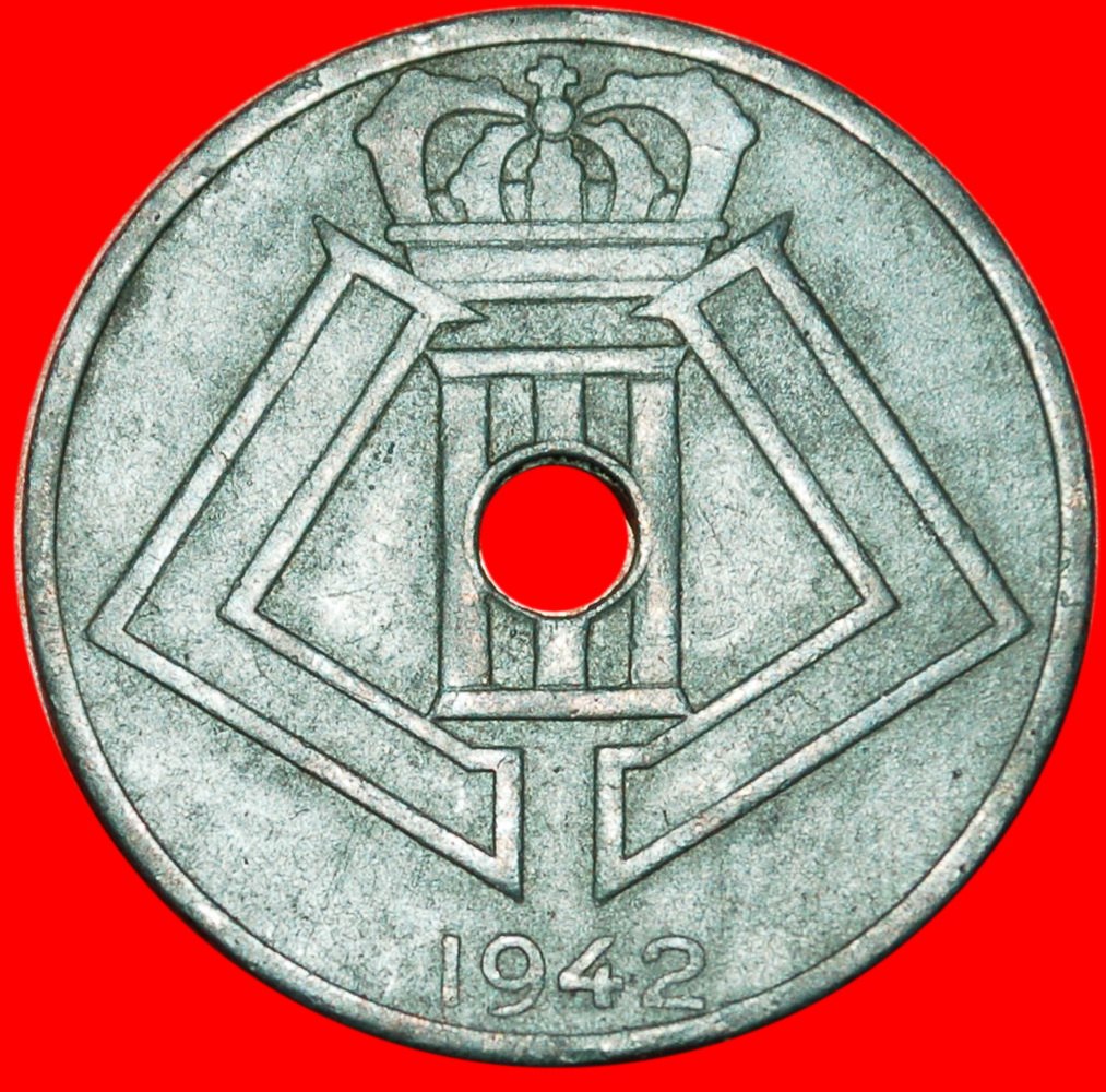  * BESETZUNG von DEUTSCHLAND: BELGIEN ★ 25 CENTIMES 1942 BELGIE-BELGIQUE! LEOPOLD III.★OHNE VORBEHALT   