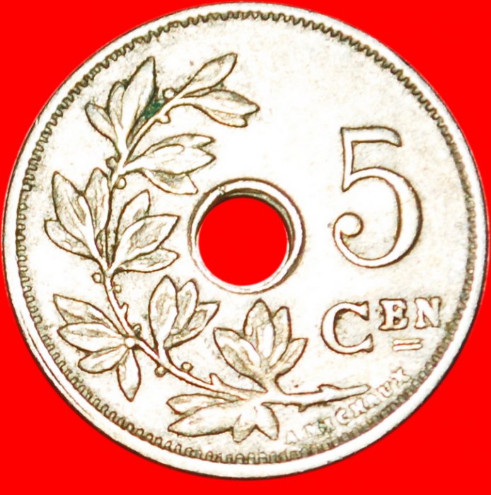  * HOLLÄNDISCHE LEGENDE: BELGIEN ★ 5 CENTIMES 1927! ALBERT I. (1909-1934)★OHNE VORBEHALT   