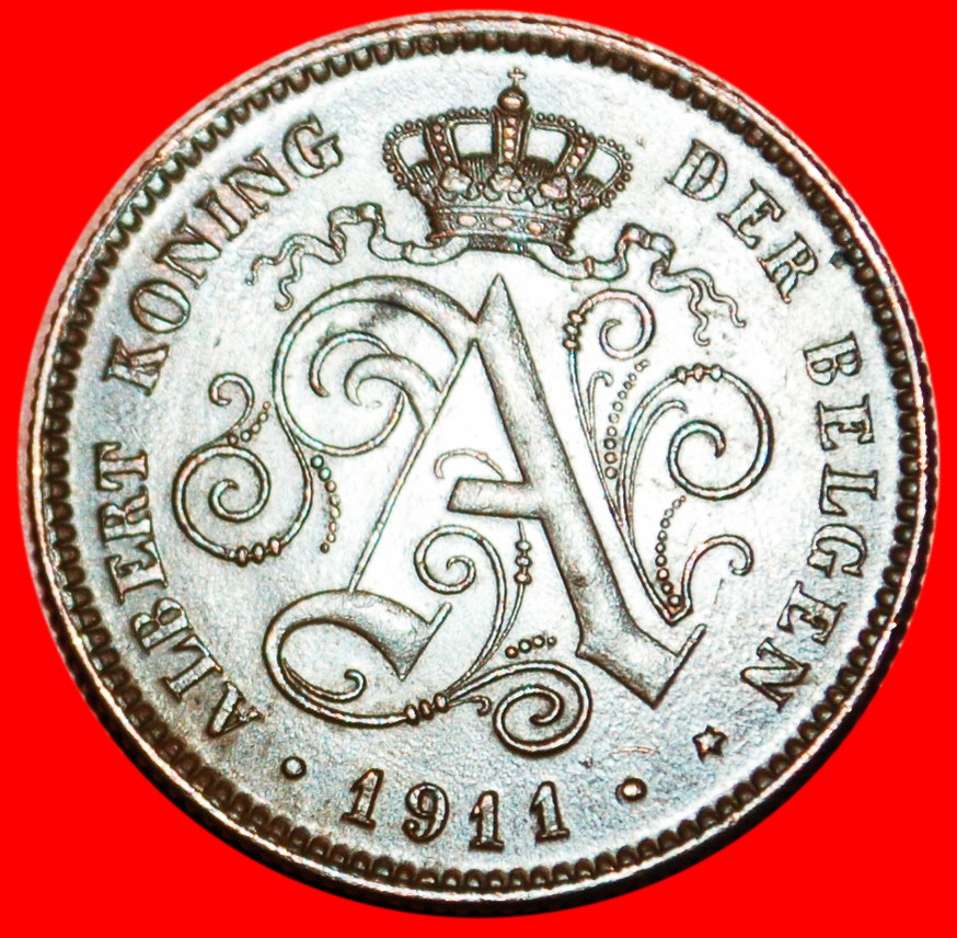  * HOLLÄNDISCHE LEGENDE~GROSSES DATUM: BELGIEN ★ 2 CENTIMES 1911! ALBERT I (1909-1934)★OHNE VORBEHALT   