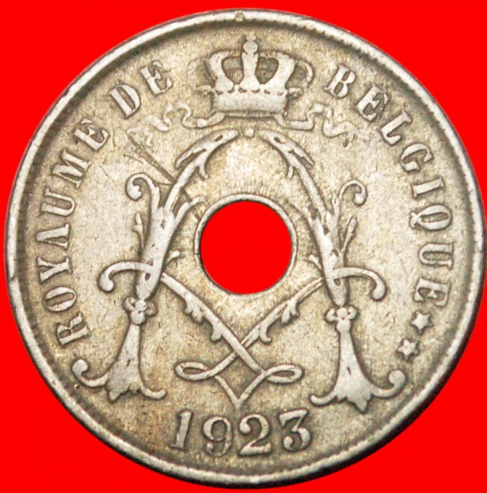  * FRANZÖSISCHE LEGENDE: BELGIEN ★ 25 CENTIMES 1923! ALBERT I. (1909-1934)★OHNE VORBEHALT   