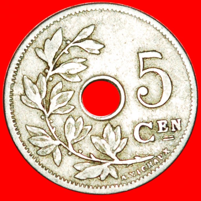  * HOLLÄNDISCHE LEGENDE: BELGIEN ★ 5 CENTIMES 1904! LEOPOLD II. (1865-1909)★OHNE VORBEHALT   