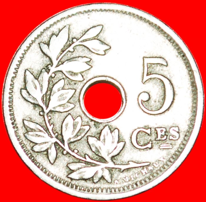 * FRENCH LEGEND: BELGIUM ★ 5 CENTIMES 1910! ALBERT I (1909-1934) LOW START ★ NO RESERVE!