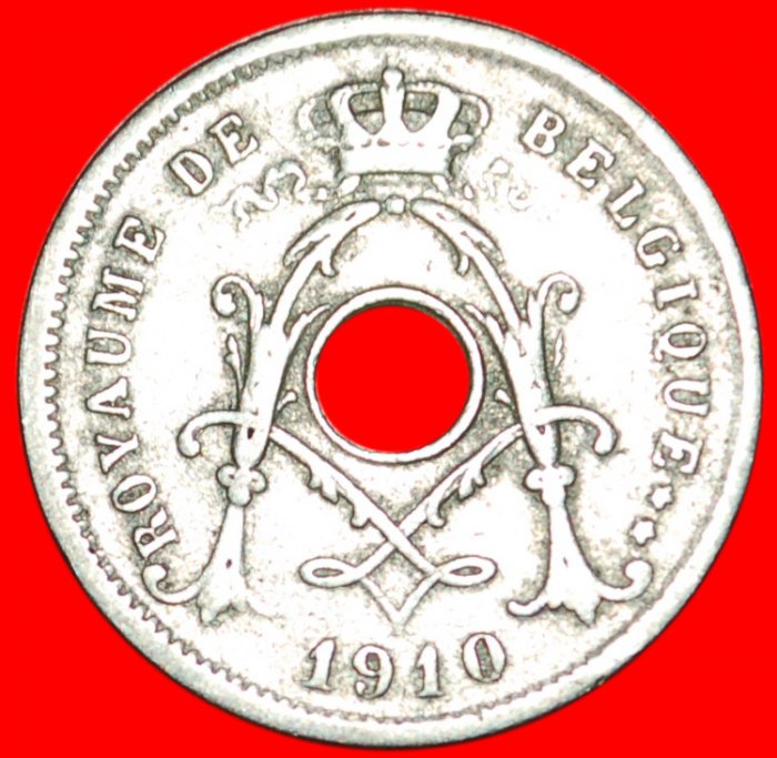  * FRANZÖSISCHE LEGENDE: BELGIEN ★ 5 CENTIMES 1910! ALBERT I. (1909-1934)★OHNE VORBEHALT   