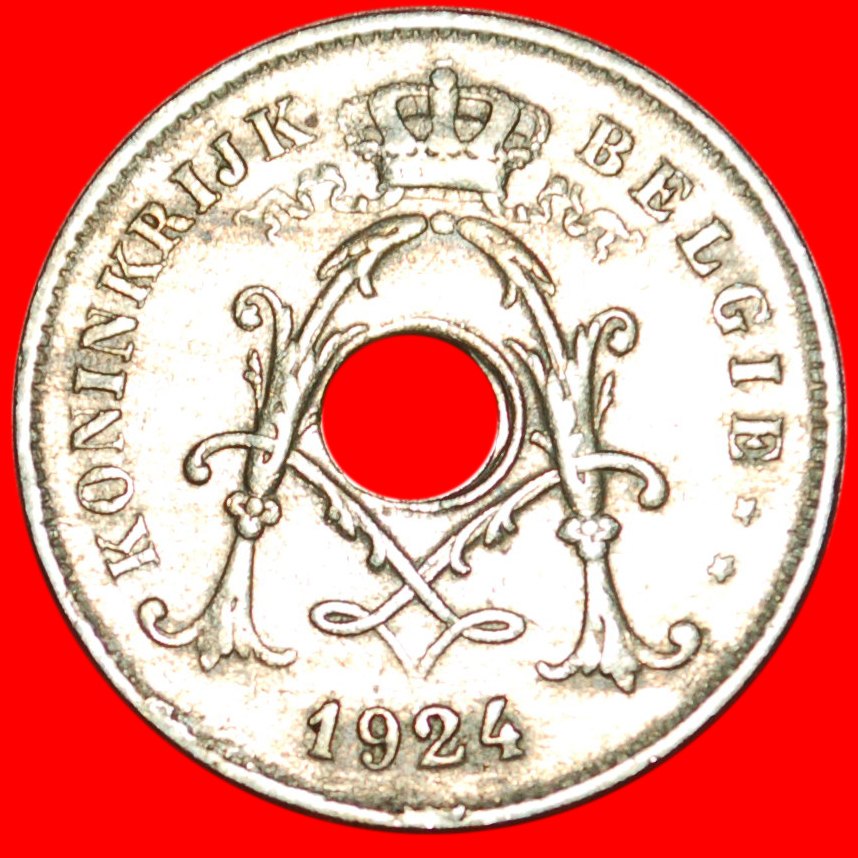 * DUTCH LEGEND: BELGIUM ★10 CENTIMES 1924! ALBERT I (1909-1934) LOW START ★ NO RESERVE!