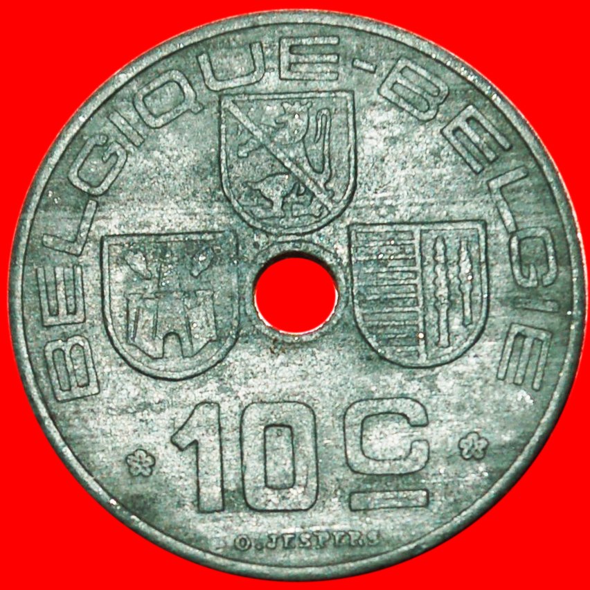  * BESETZUNG von DEUTSCHLAND ~ FRANZÖSISCHE LEGENDE: BELGIEN ★ 10 CENTIMES 1943!★OHNE VORBEHALT   