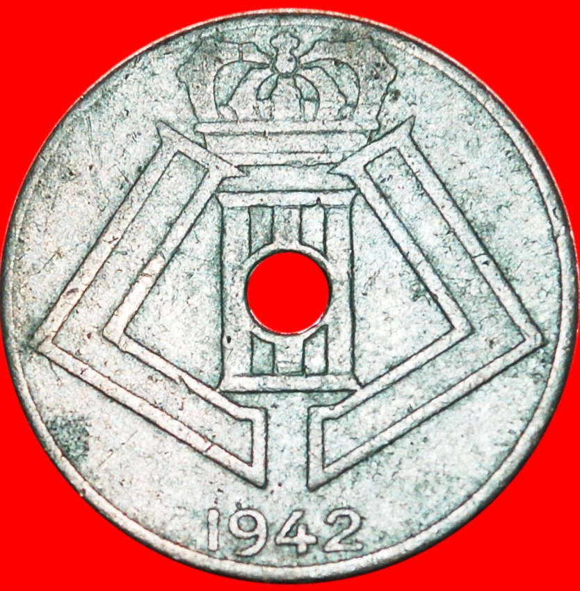  * OCCUPATION BY GERMANY ~ DUTCH LEGEND: BELGIUM★10 CENTIMES 1942★LEOPOLD III★LOW START ★ NO RESERVE!   