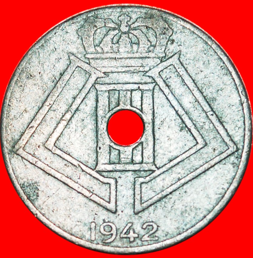  * BESETZUNG von DEUTSCHLAND ~ HOLLÄNDISCHE LEGENDE: BELGIEN ★ 10 CENTIMES 1942! ★OHNE VORBEHALT   