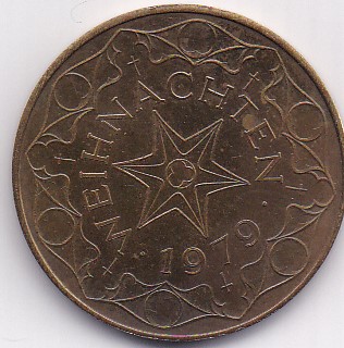 Messingmedaille Weihnachten 1979