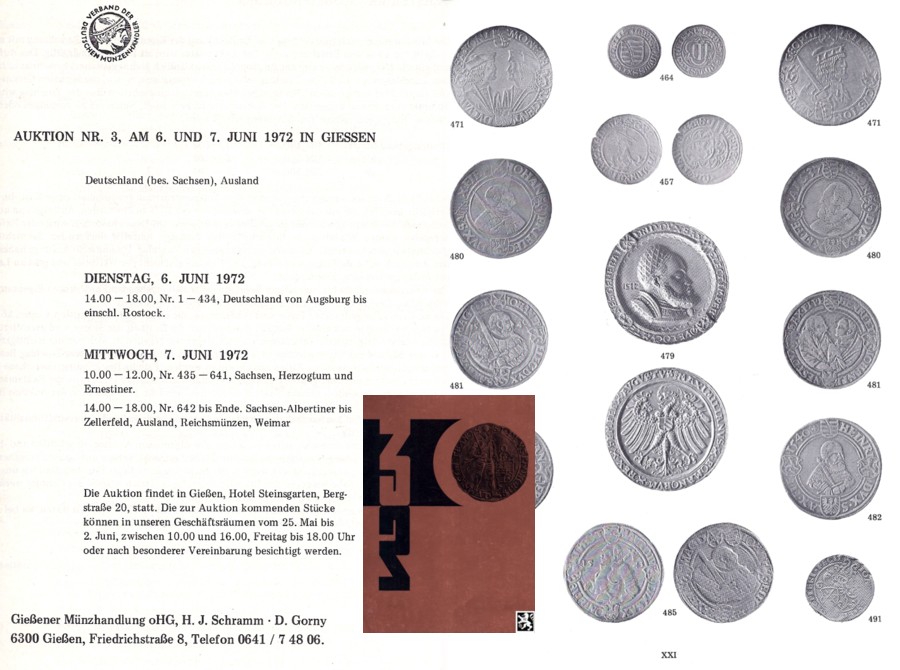  Gorny (Gießen) Auktion 03 (1972) Mittelalter bis Neuzeit besonders Sachsen und Ausland   