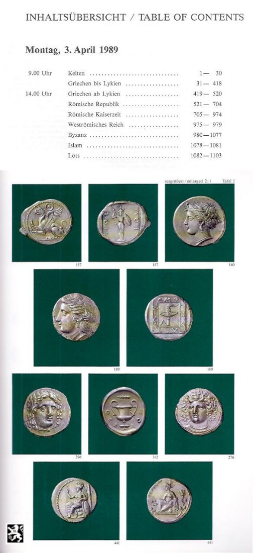  Gorny (München) Auktion 44 (1989) Münzen der Antike   