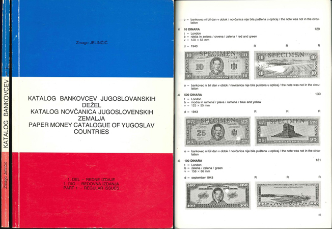  Zmago Jelincic; Papier Money Catalogue of Yugoslav Countries; Ljubljana 1988   