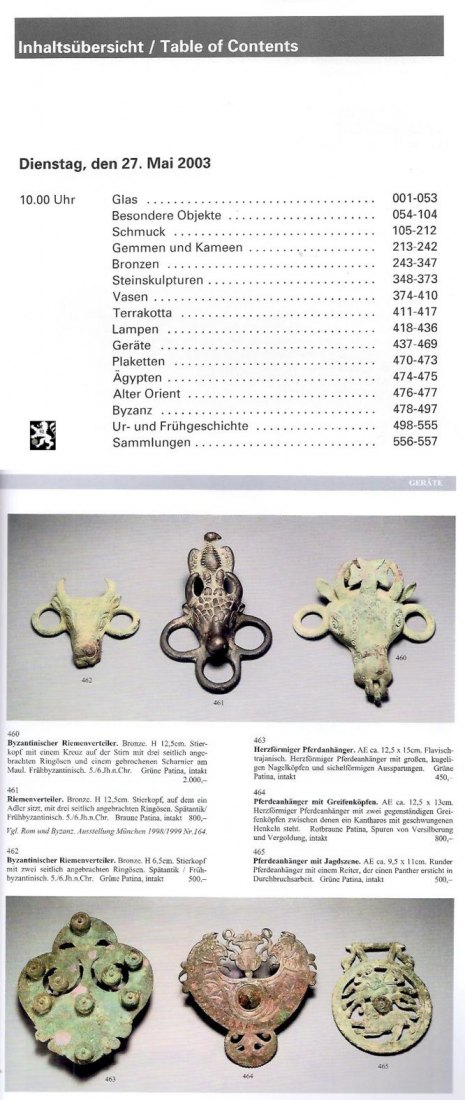  Gorny (München) Auktion 124 (2003) Kunstobjekte der Antike   