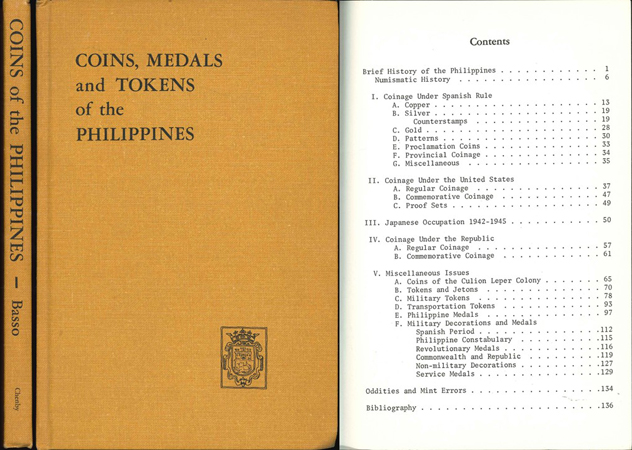  Aldo P. Basso; Coins, Medals and Tokens of the Philippines; California 1968   