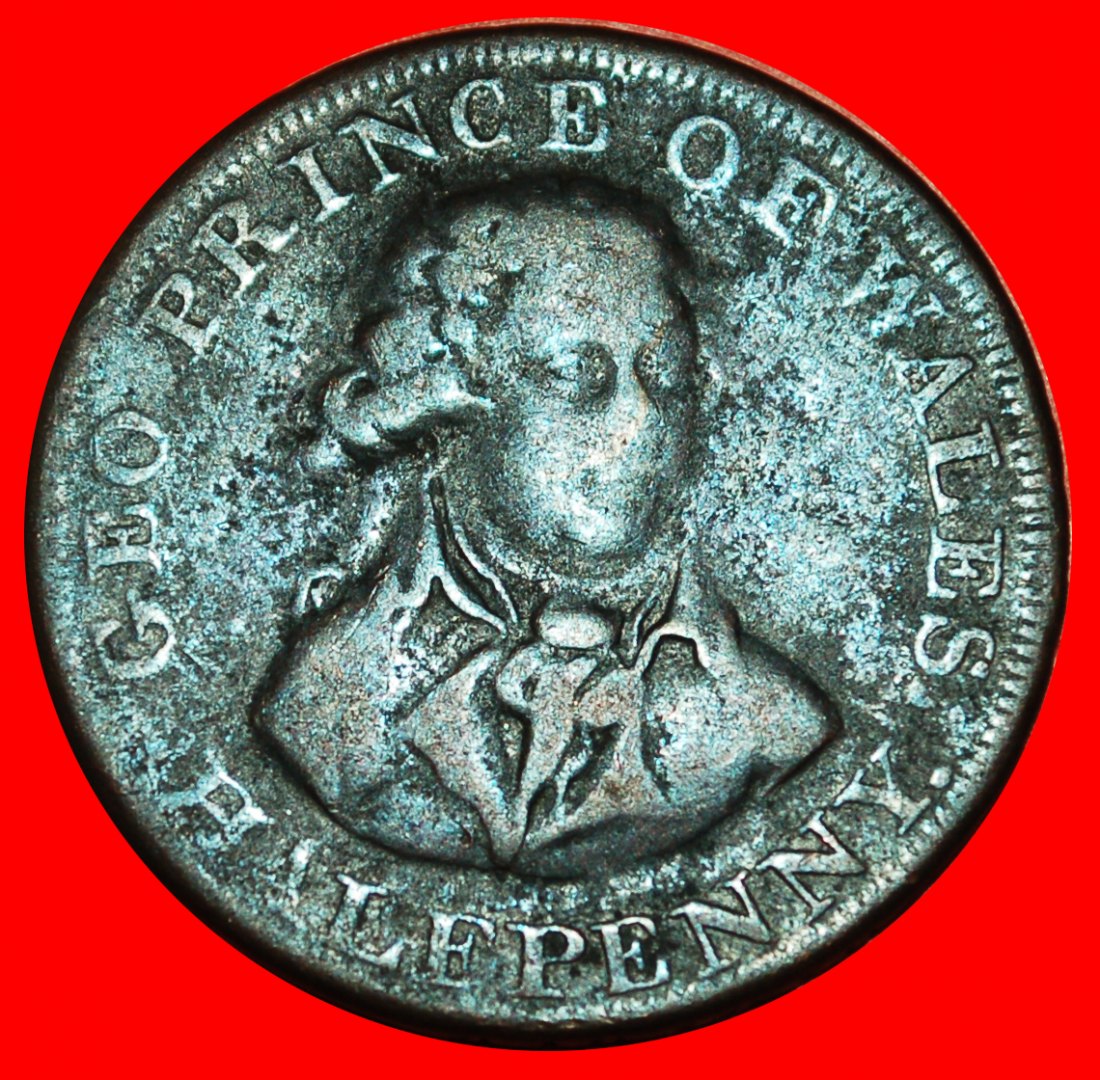  * CONDER PENNY:IRLAND und GROSSBRITANNIEN★HALBER PENNY 1787-1797★GEO PRINCE OF WALES★OHNE VORBEHALT!   