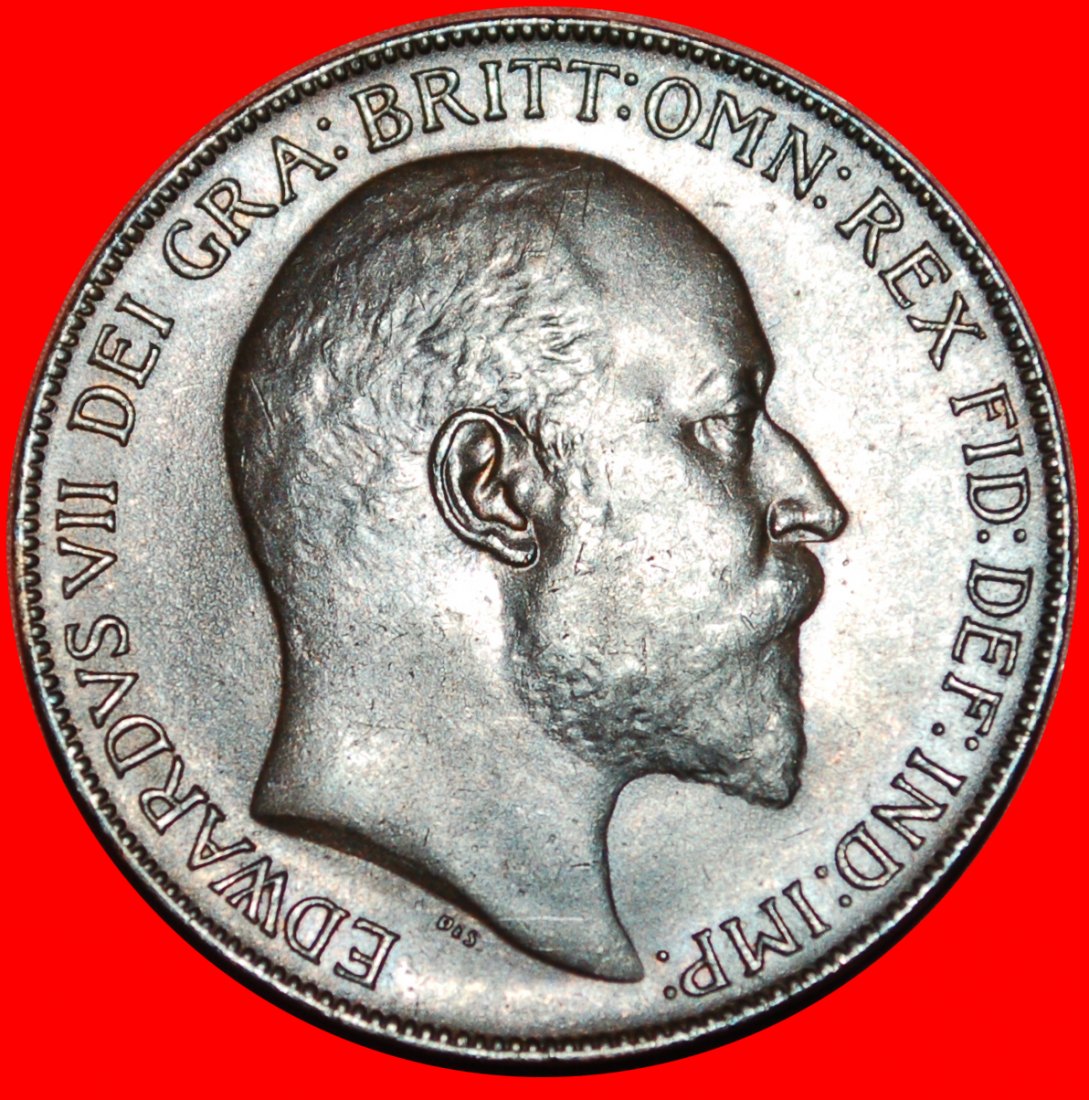  * HERRIN DER SEEN: GROSSBRITANNIEN ★ PENNY 1910 SELTEN! EDUARD VII. (1902-1910)★OHNE VORBEHALT!   