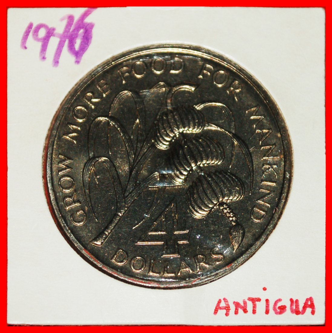  * GREAT BRITAIN FAO: ANTIGUA AND BARBUDA ★ 4 DOLLARS 1970 PROOF! RARE! LOW START ★ NO RESERVE!   