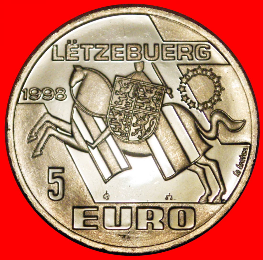  * BELGIUM: LUXEMBOURG ★ 5 EURO 698-1998 ABBEY OF ECHTERNACH UNC MINT LUSTRE! LOW START ★ NO RESERVE!   