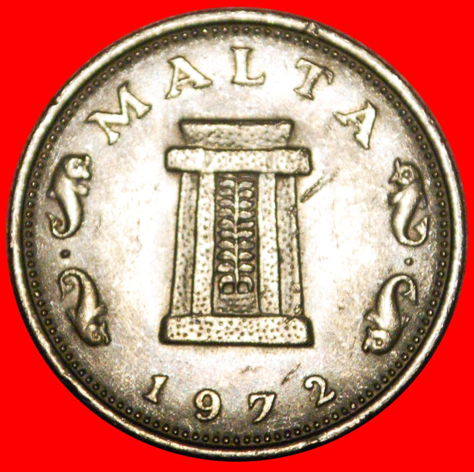  * 4 DELPHINE: MALTA ★ 5 CENTS 1972 uSTG! OHNE VORBEHALT!   