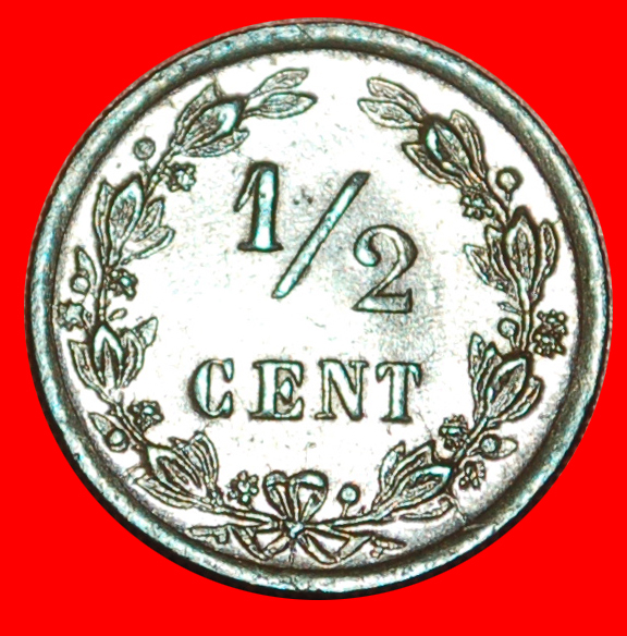  * WUCHERND LÖWE (1878-1901): NIEDERLANDE ★ 1/2 CENT 1885! WILHELM III. (1849-1890)! OHNE VORBEHALT!   