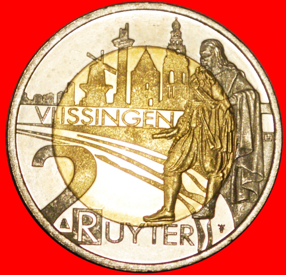  * DE RUYTER 1607-1676: NIEDERLANDE★2 RUYTER(=2 EURO) 2007 VLISSINGEN★STG BIMETALLISH★OHNE VORBEHALT!   