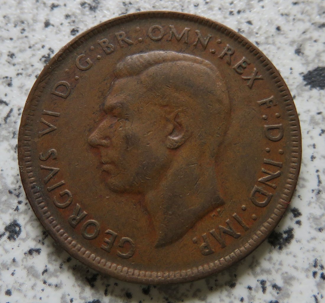  Australien One Penny 1944. (One Penny 1944 Punkt) (George VI., 1937 - 1952) (2)   